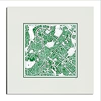 Vista 86 de O3 Design Studio Mapa de corte de papel Madrid negro mate de 20 x 20 pulgadas