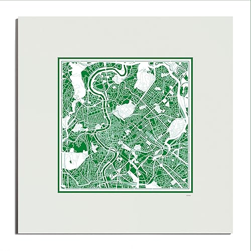 Miniatura 86 de O3 Design Studio Mapa de corte de papel Madrid negro mate de 20 x 20 pulgadas