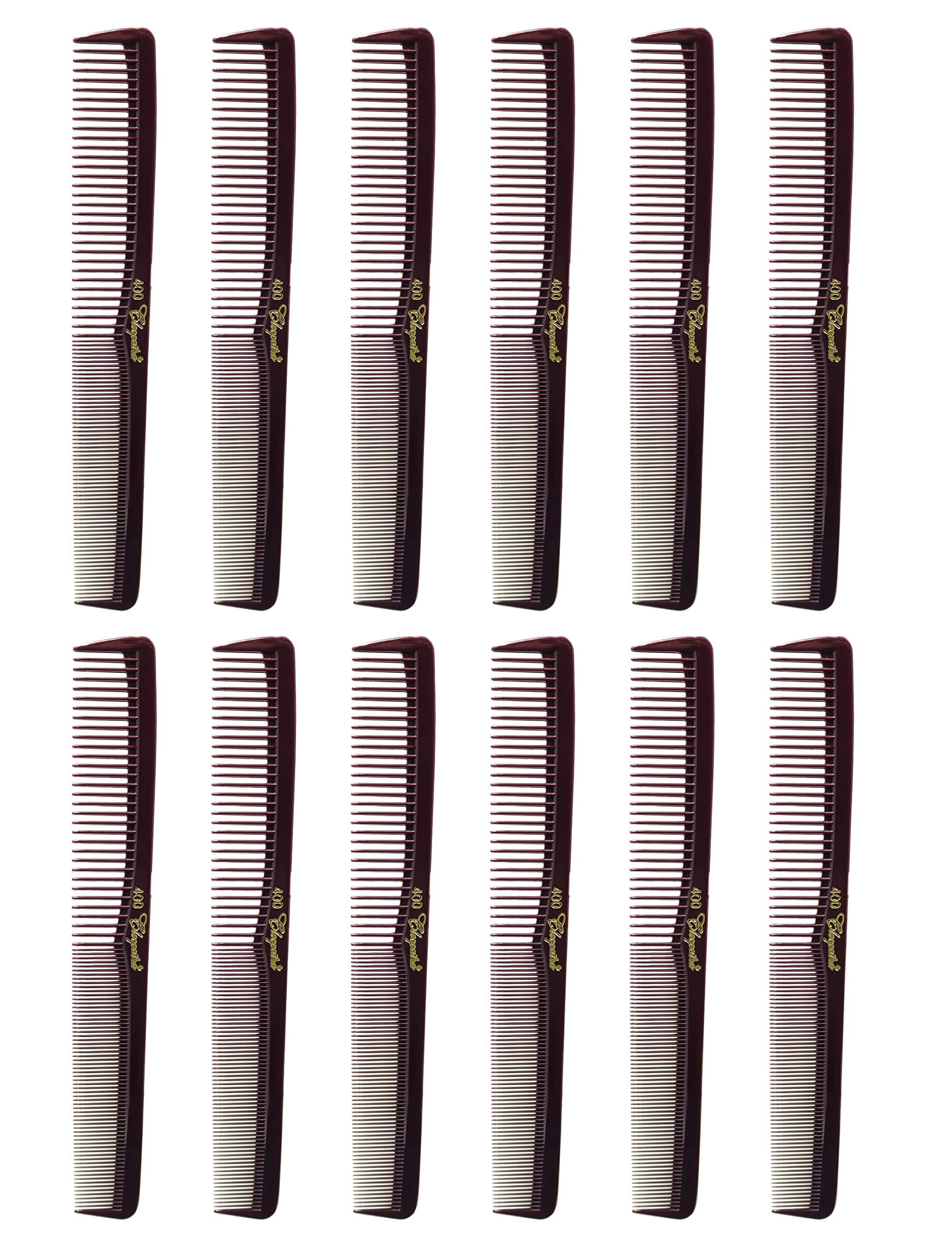 Krest Combs Cleopatra 7 inch All Purpose Professional Styler Combs 12-ct. No. 400 (Plum)