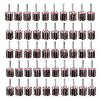 50 Pack Abrasive Flap Wheel Sande,1" x 1" x 1/4" Shank Mounted Flap Wheels,80 Grit Aluminum Oxide for Remove Rust and Weld Burr,1/4 Shank Fits All Drills