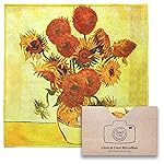 Large [4 Pack] Classic Art (Sunflowers) - Ultra Premium Quality Microfiber Cleaning Cloths (Best for Camera Lens, Glasses, Screens, and All Lens.), Microfiber cloth