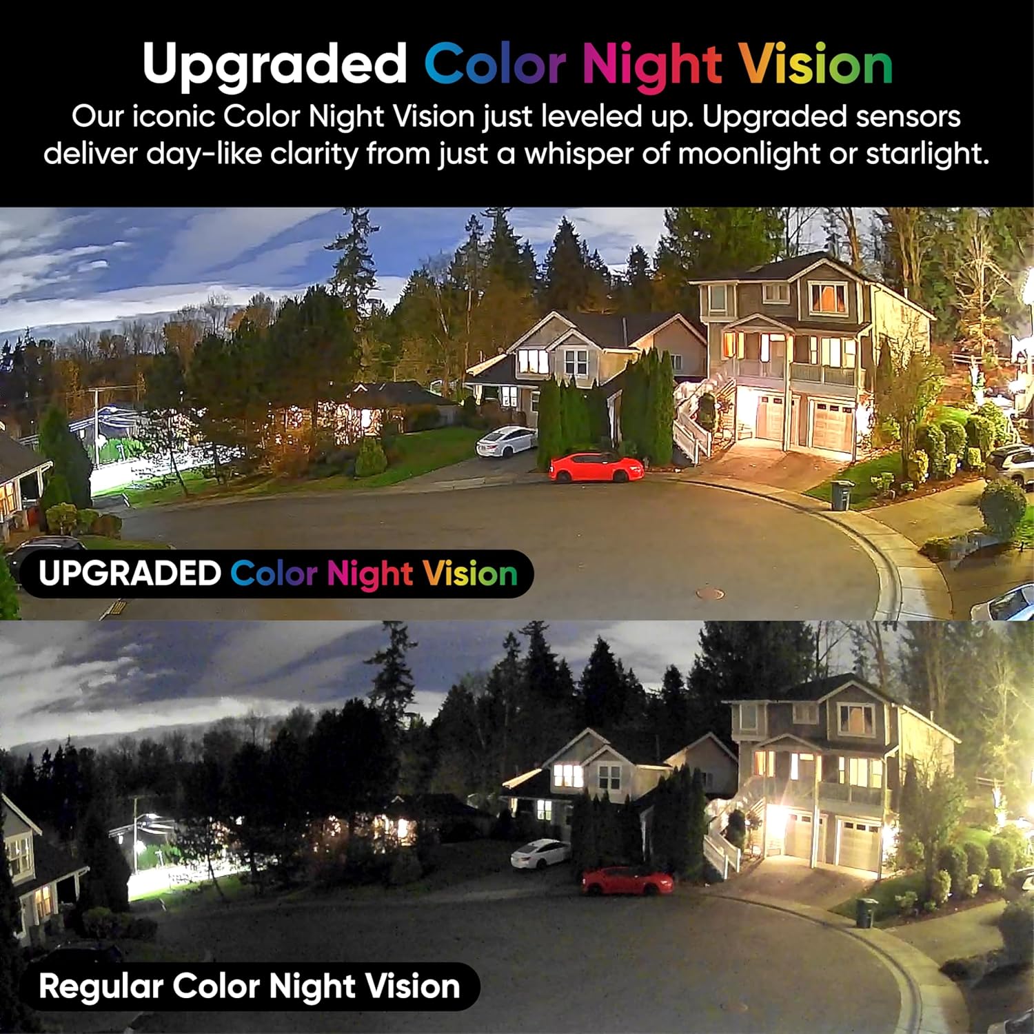 Comparison of upgraded color night vision versus regular color night vision
