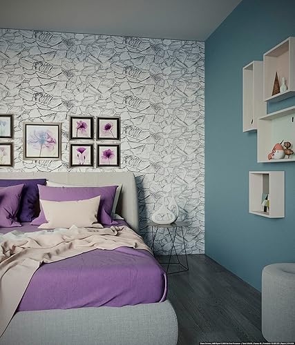 Miniatura 5 de Dundee Deco Paneles de pared 3D, paneles de pared de PVC de piedra sintética de carbón blanco para decoración de pared interior, sala de estar,