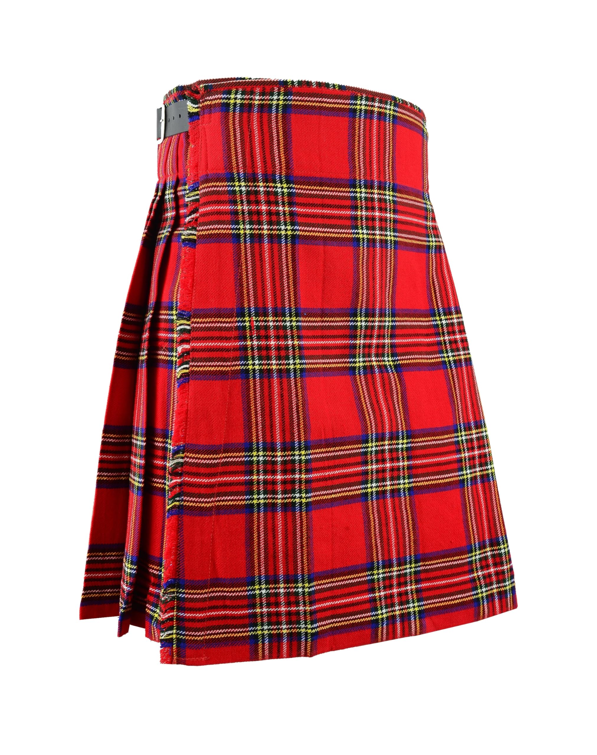 Scottish Traditional Mens Kilt Royal Stewart Tartan, W36, Red