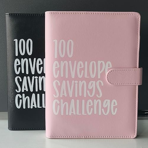 Carpeta de 100 sobres de regalo, 2 piezas, forma fácil y divertida de ahorrar $5,050, carpeta de presupuesto con sobres de efectivo para planificar