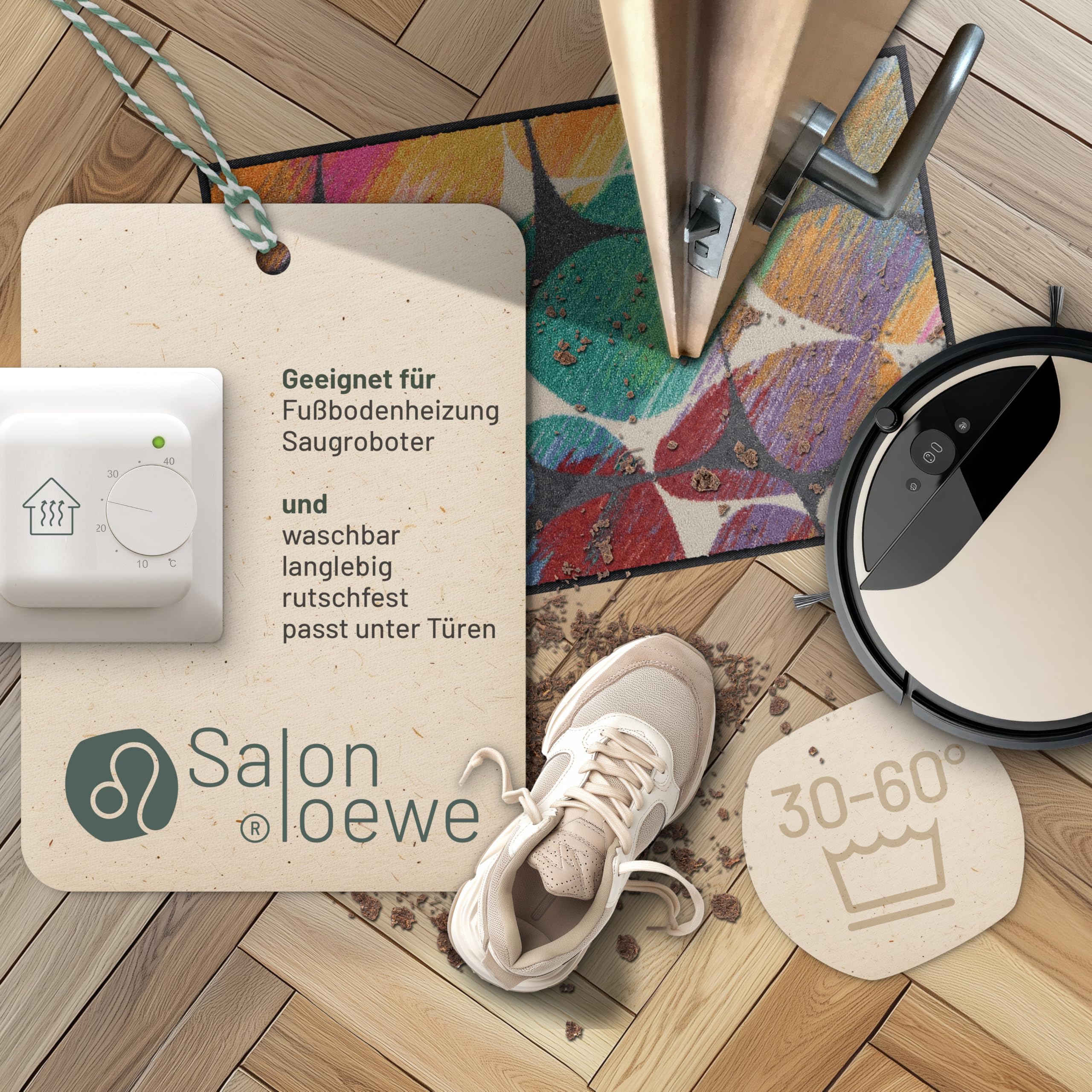 Salonloewe Stone Layers Paillasson coloré 050 x 075 cm pour intérieur et extérieur