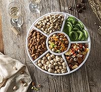 Vista 90 de Plasticpro Bandeja redonda de plástico para servir 6 seccionales (2, negro)