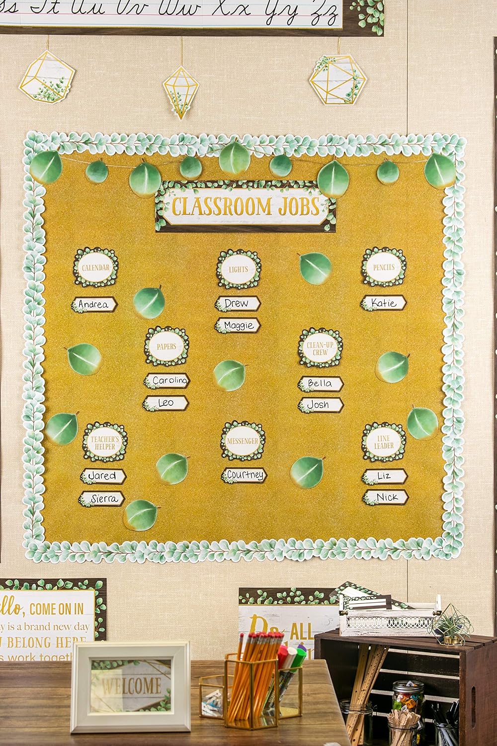 Teacher Created Resources Eucalyptus Classroom Jobs Mini Bulletin Board Set