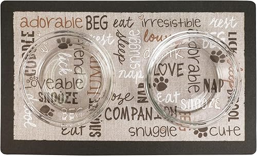 Miniatura 101 de Drymate Mantel individual con tazón para mascotas, tapete de alimentación de alimentos para perros y gatos, tela absorbente, respaldo impermeable