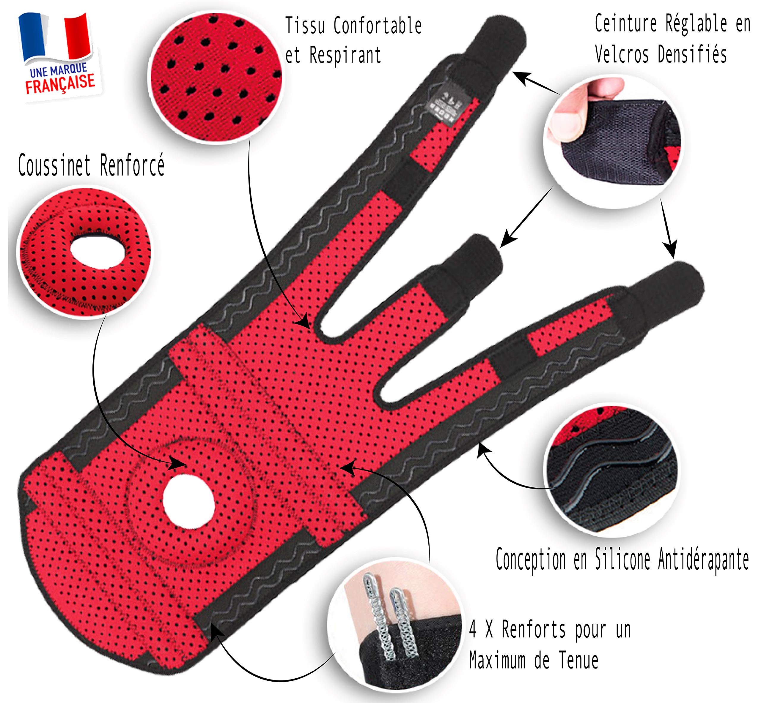 LOOPYZ Genouillère Sport Rotulienne Ligamentaire | Attelle de Maintien Genou pour Running, Basket, Fitness, Crossfit, Rééducation et Arthrose | Stabilisateur Articulations avec Compression Ajustable
