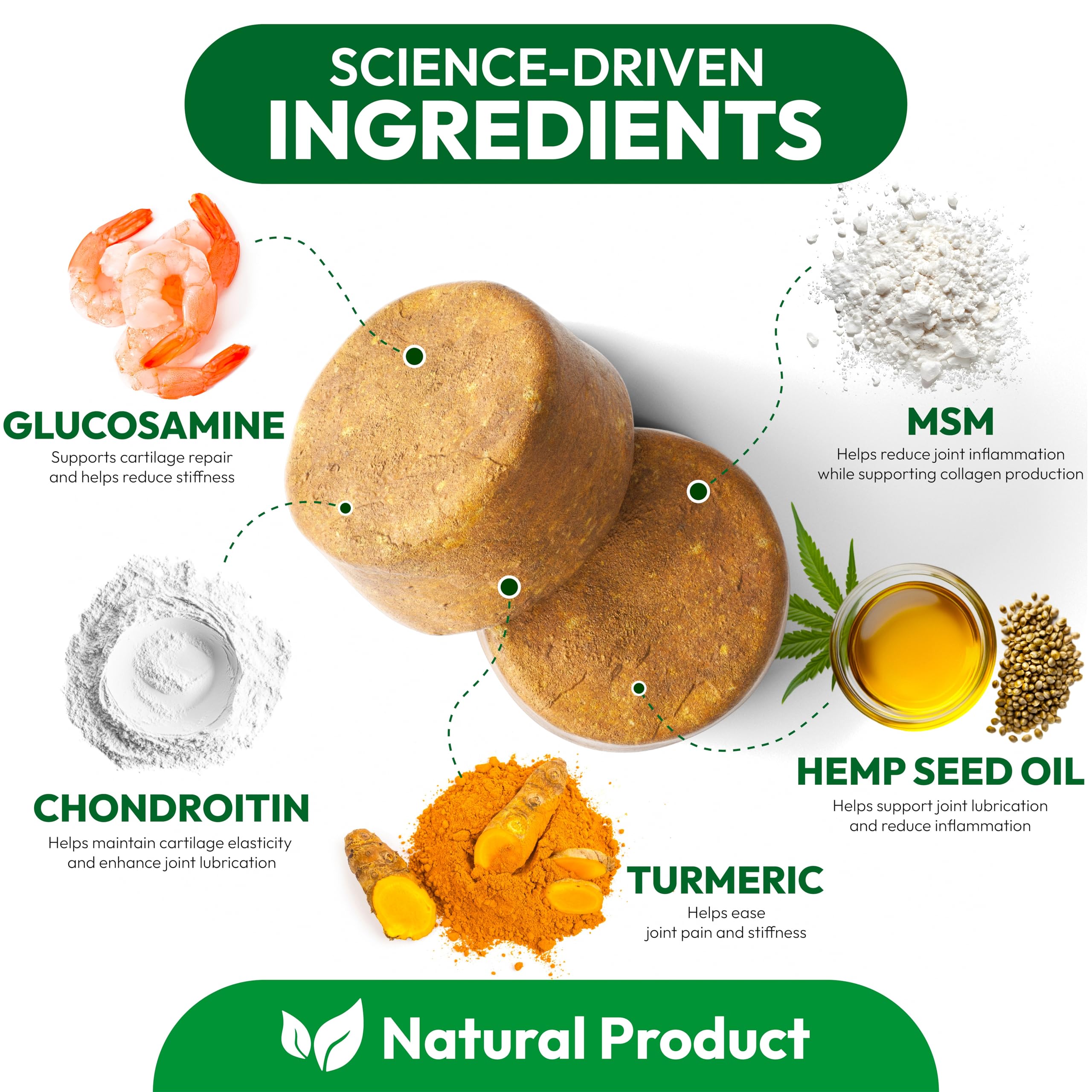 Hemp Hip and Joint Supplement for Dogs - Glucosamine for Dogs - 170 Mobility Support Chews - Advanced Joint Pain Relief Treats with Chondroitin, MSM, Turmeric - Large & Small Breeds - Made in USA - image 3