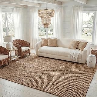 SAFAVIEH Area Rug 6x9 - Natural Fiber Collection - Natural Brown, Handma...