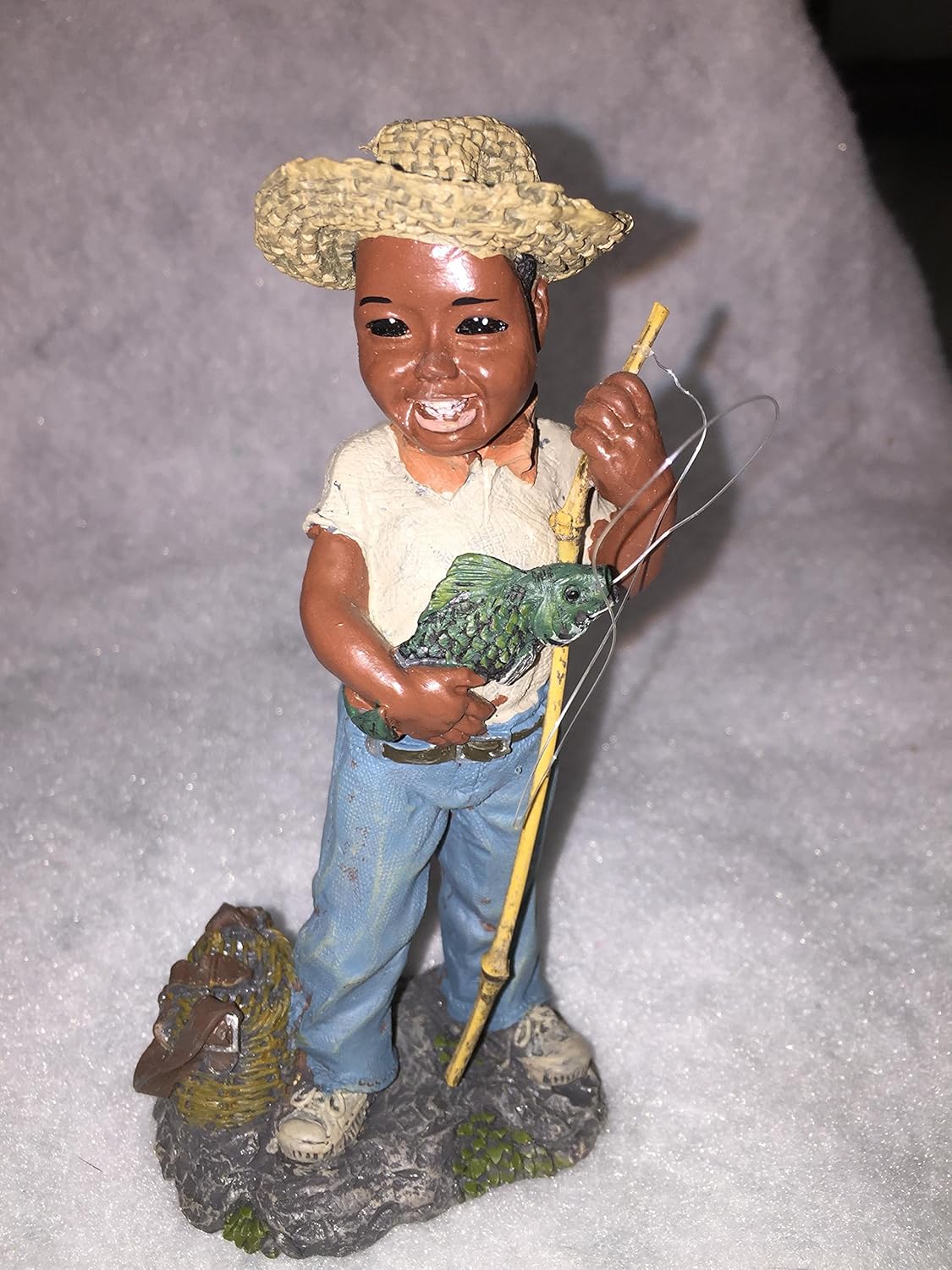 Black boy fishing figurine Amazon.ca Home