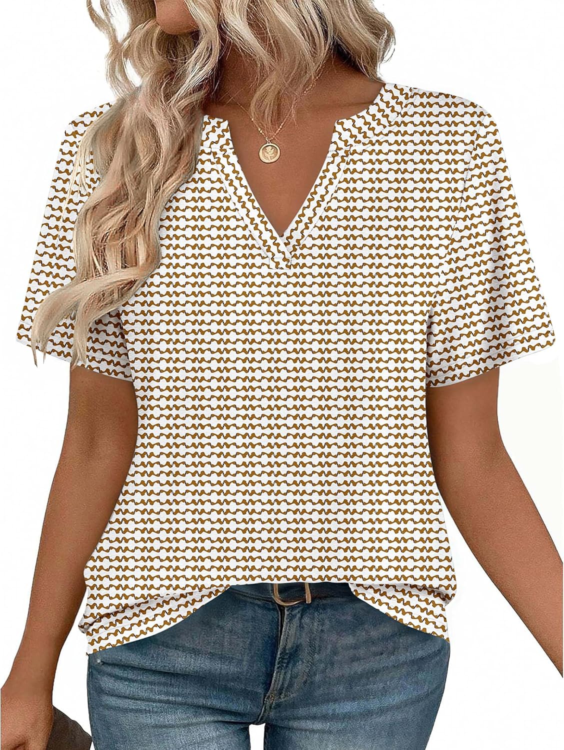 Zeagoo Womens Tops Short Sleeve V Neck Tee Shirts Cute Dressy Casual Clothing Business Work Blouse