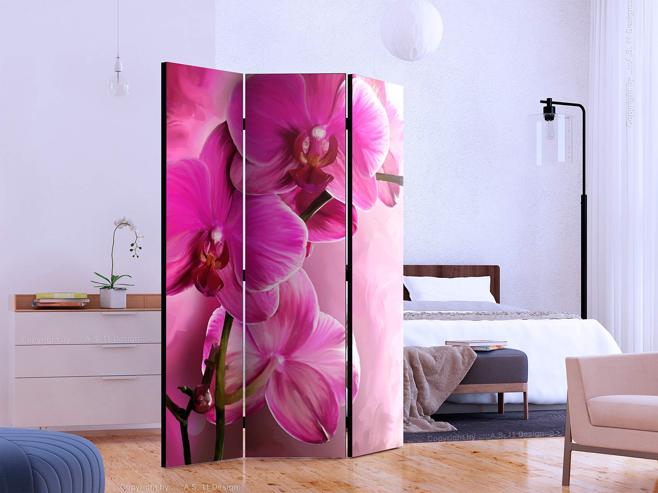 murando - Paravento da Interno 3 Pannelli, Separe Divisorio, 135x172 cm | 3 Pannelli Decorativi, Stampa su Un Lato, Tela in TNT, Pronto all'Uso, Separatore per Camera da Letto, Produzione EU