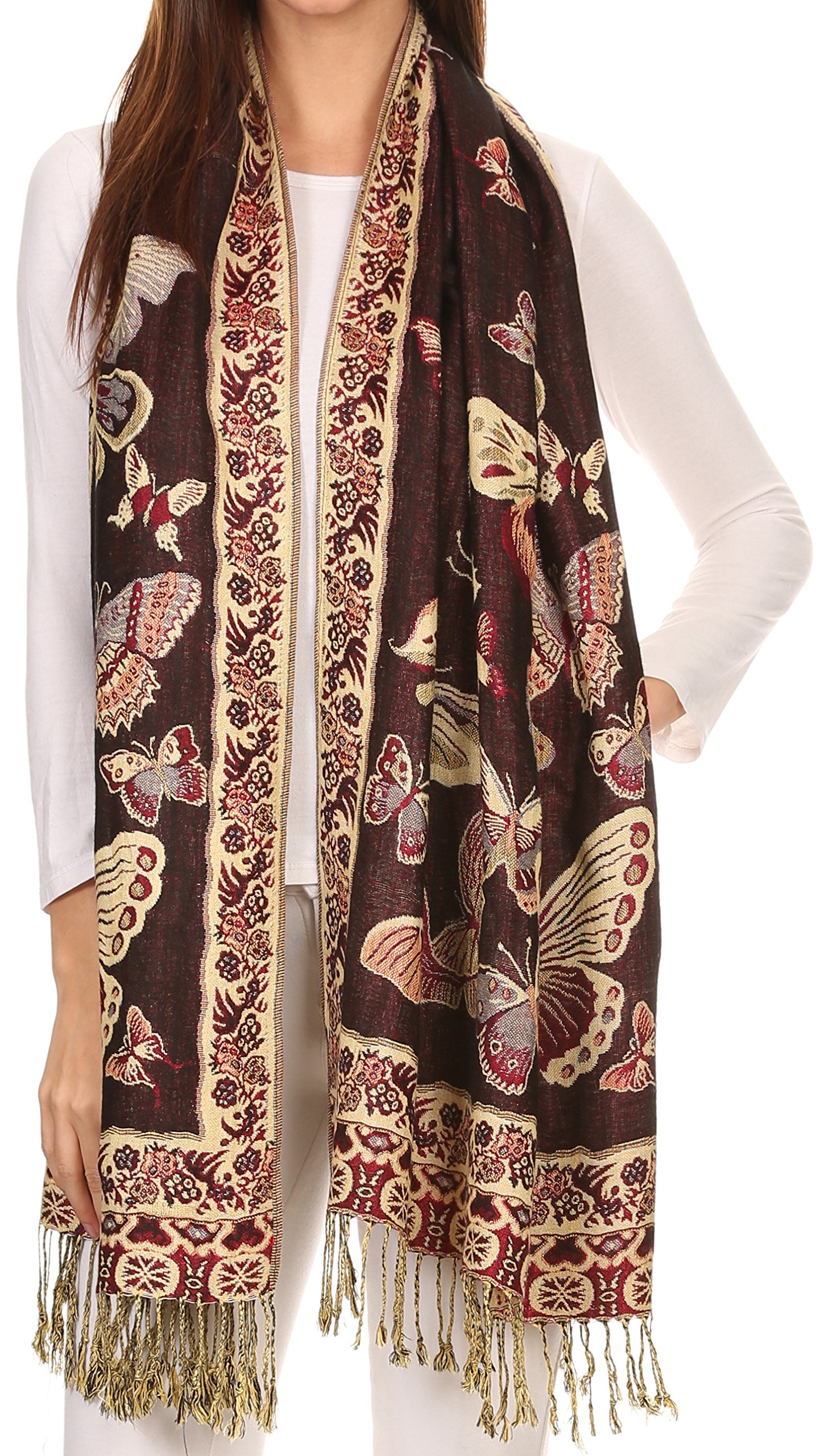 Sakkas Liua Lange breite Woven Patterned Entwurf Bunt Pashmina-Schal/Schal