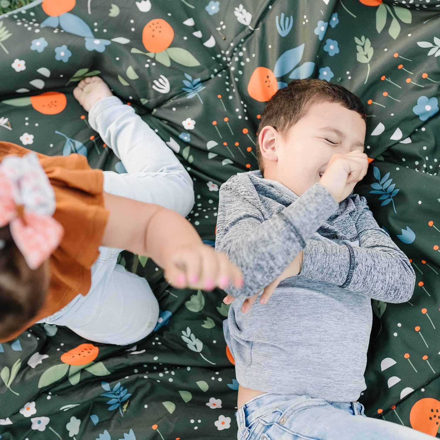 RED ROVR Large Indoor/Outdoor Adventure Blanket |for Parks, The Beach and Indoor activites |Compact with Shoulder Strap & Pocket (Orange Blossom) - Image 5