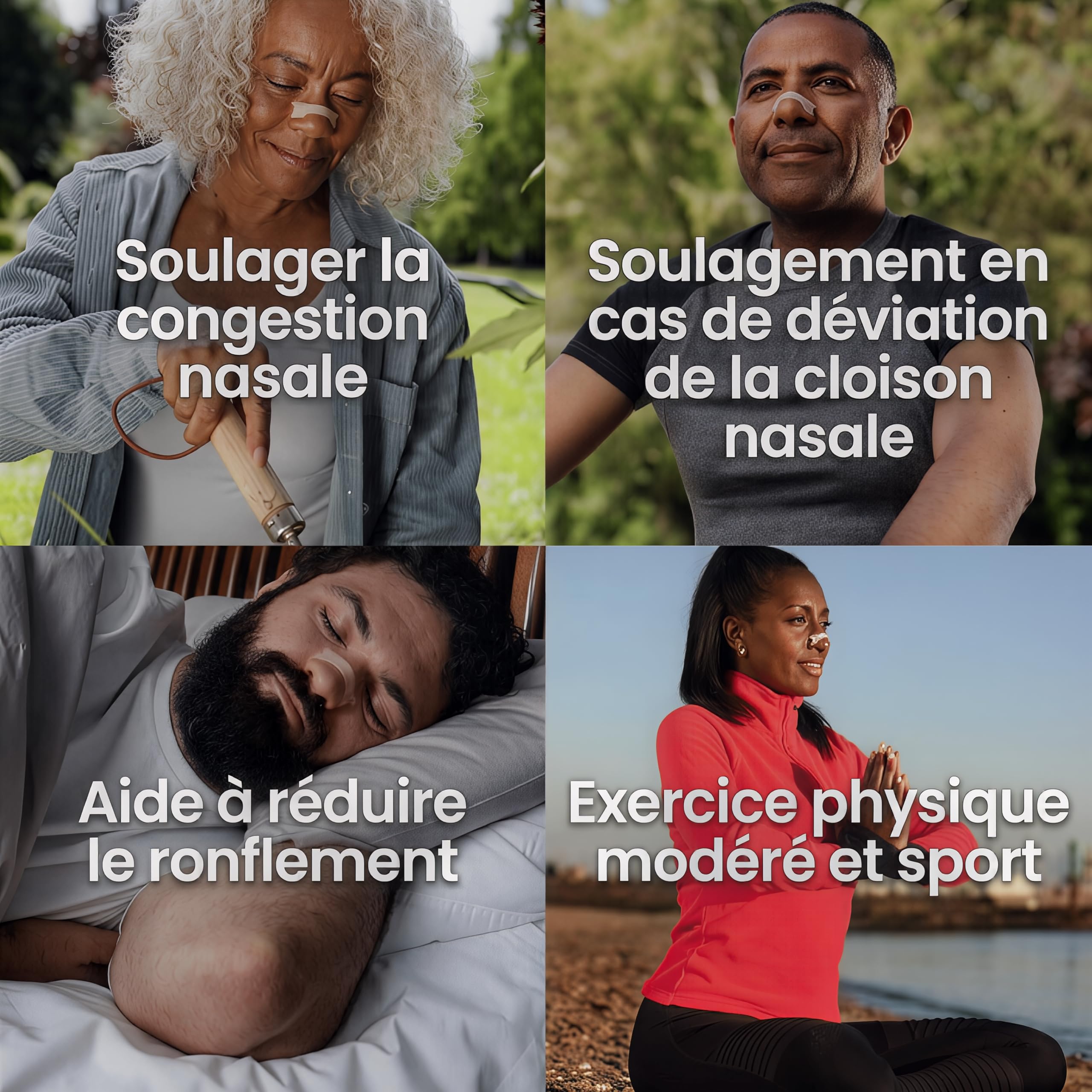 Breathe Right Sensitive - Bandelette nasale - Taille M/S - Sommeil : aide à réduire les ronflements - Rhume, allergies, sport : vous aide à mieux respirer - Convient aux peaux sensibles, 30 pièces