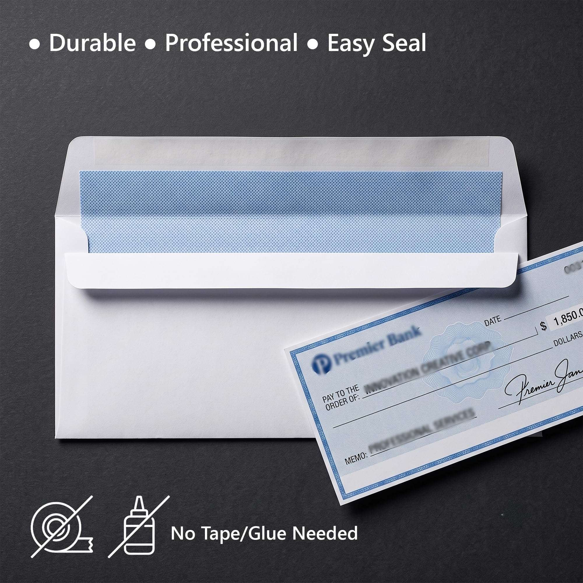 DL - Paquete de 500 sobres blancos autoadhesivos de 80 g/m², 110 x 220 mm, papel virgen sin revestimiento, sobres reciclables para cartas, facturas y correo de oficina