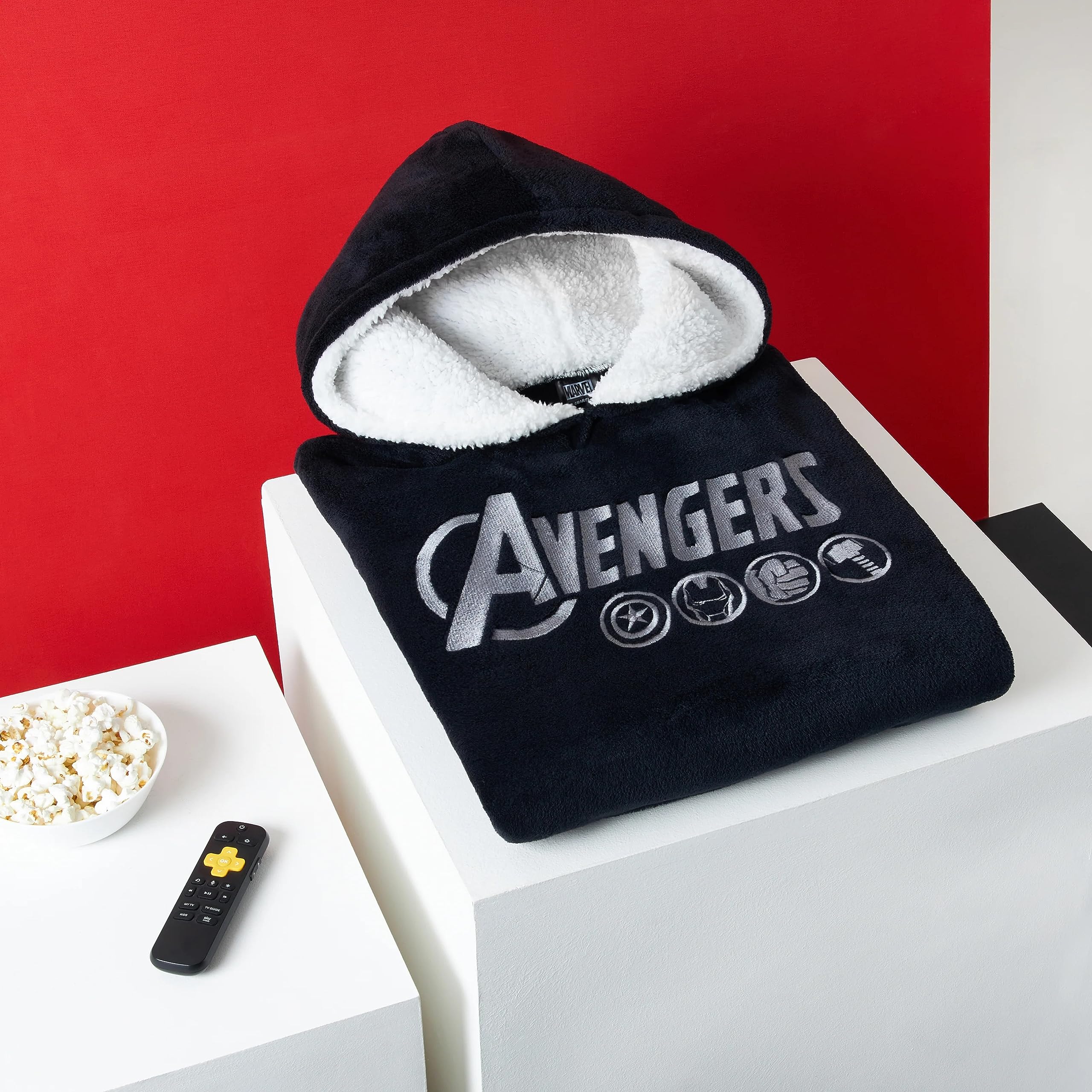 Marvel Felpa Uomo con Cappuccio Felpe Oversize Uomo in Pile Supereroi Avengers Captain America