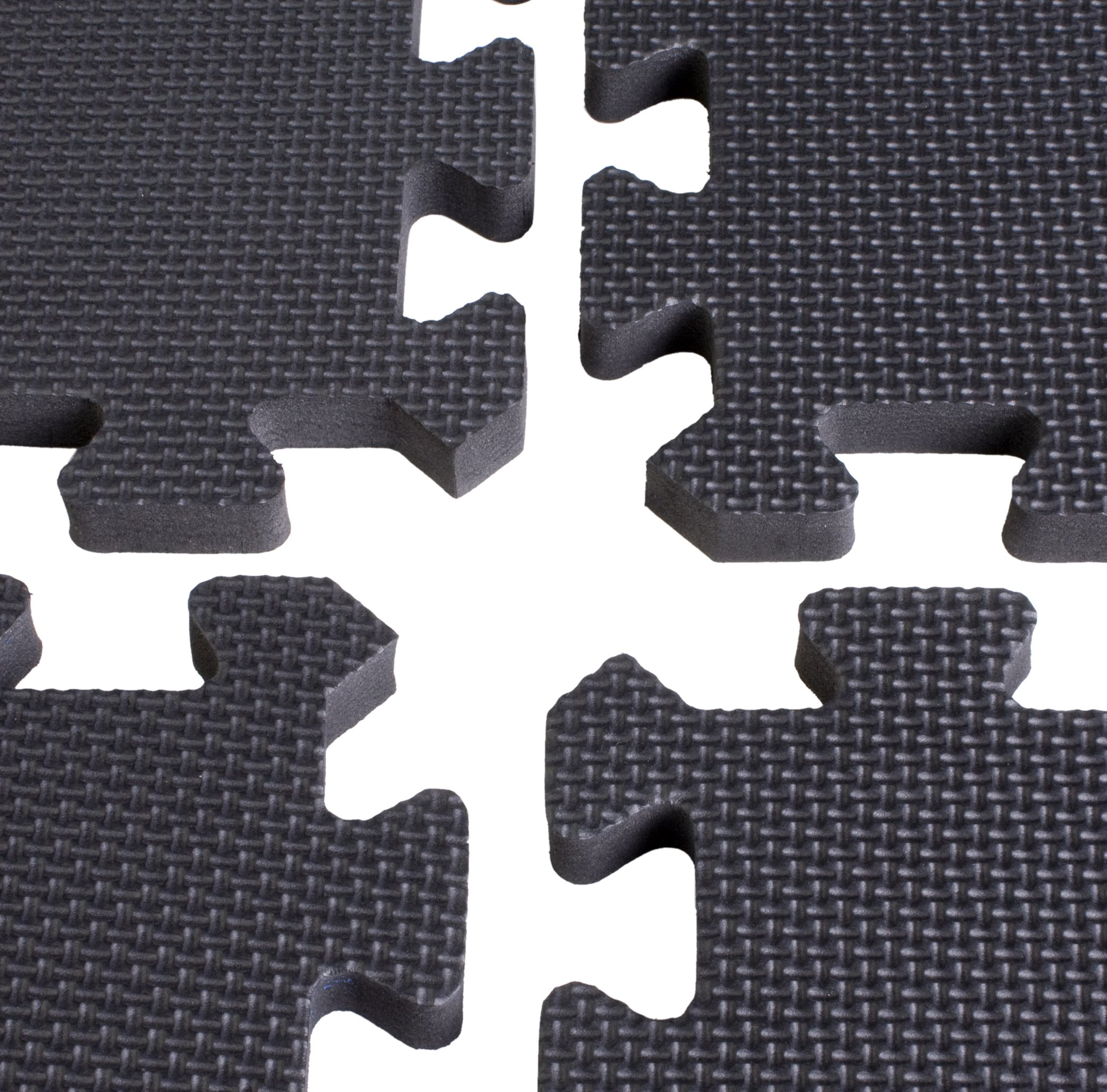 10' x 10' Interlocking Foam Mats for Floor, Anti-Fatigue 2' x 2' Tiles are Perfect for Trade Shows - Black