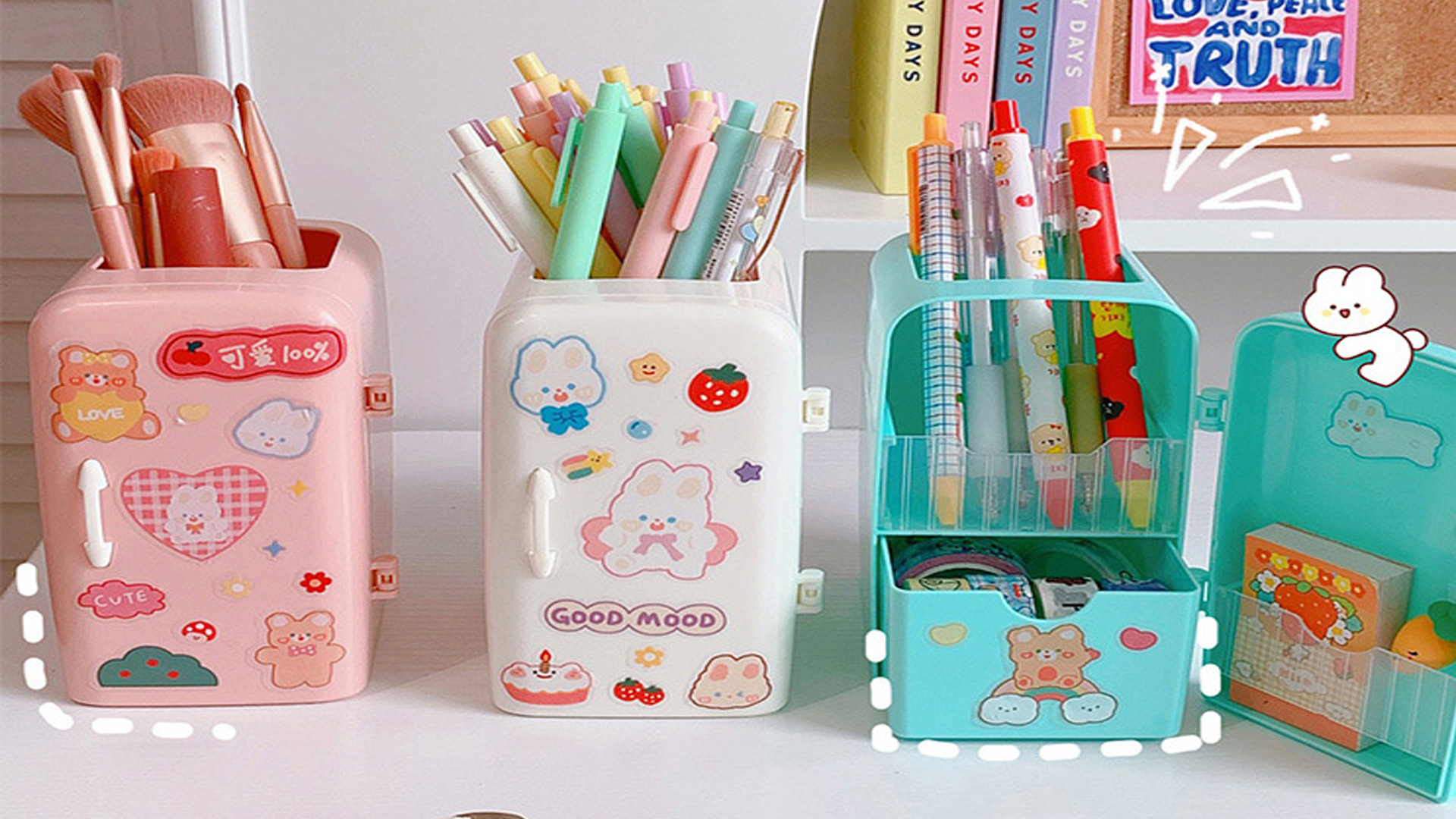 Amazon.co.jp: ペン立て ペンスタンド 面白い 冷蔵庫型 取り外し可能な