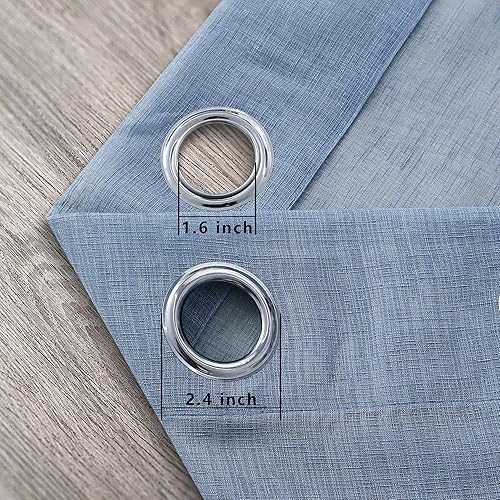 Miniatura 8 de Pitalk - Cortinas de color azul grisáceo para la sala de estar de 108 pulgadas de largo, juego de 2 paneles con ojales, ligeras, de gasa,