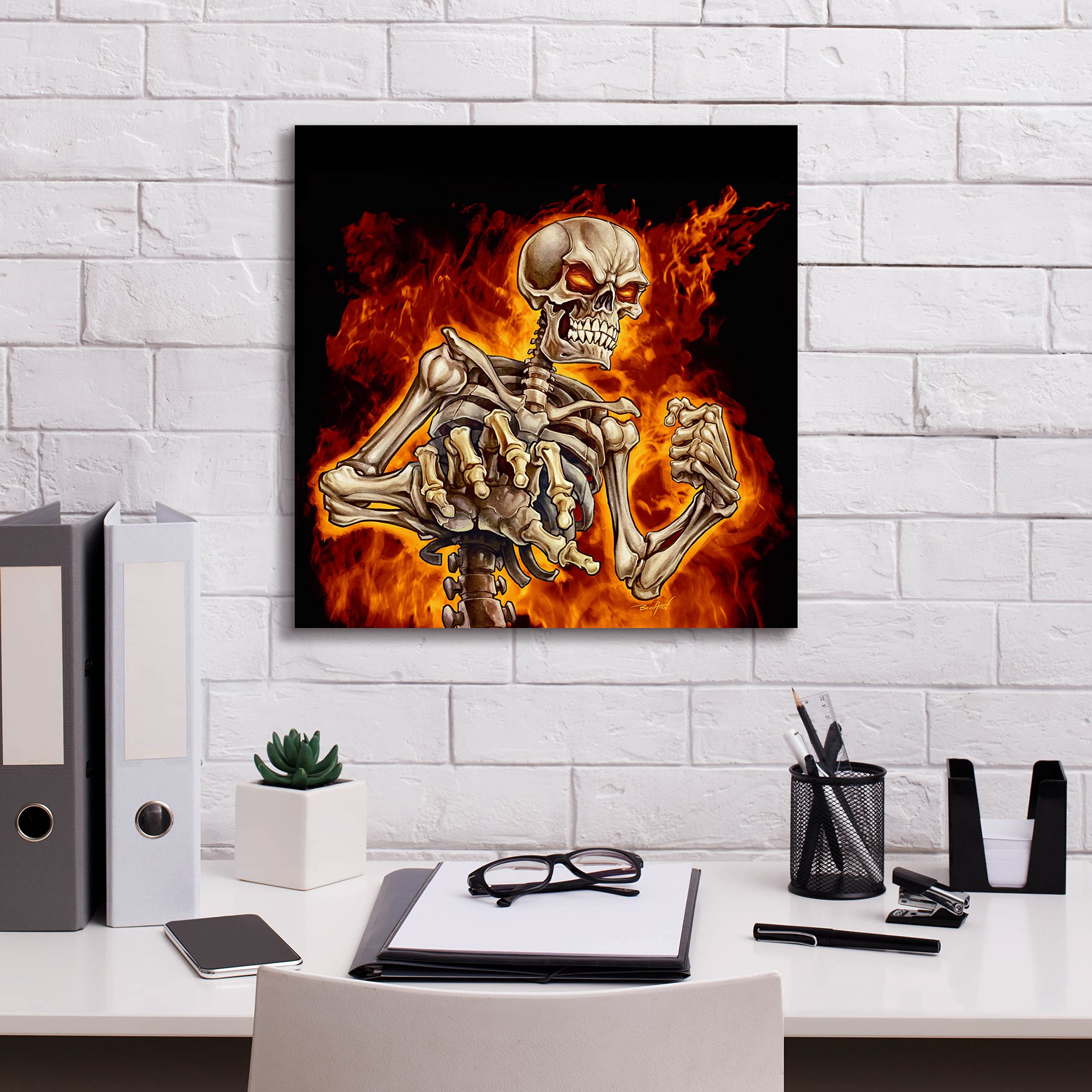 Amazon.com: Epic Graffiti 'Skeleton With Fire' by Flyland Designs