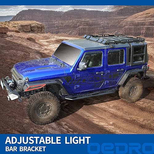 Miniatura 8 de OEDRO Estribos de 6.5 pulgadas compatibles con Jeep Wrangler JL 2018-2024 y Unlimited de 4 puertas, barras Nerf con barras laterales negras