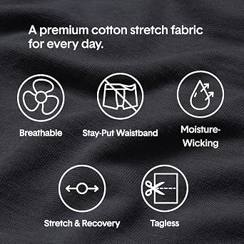 Tommy John Men's Essential Cool Cotton Stretch Boxer Brief Underwear - 6 3-Pack, Breathable, Moisture-Wicking, Support Pouch