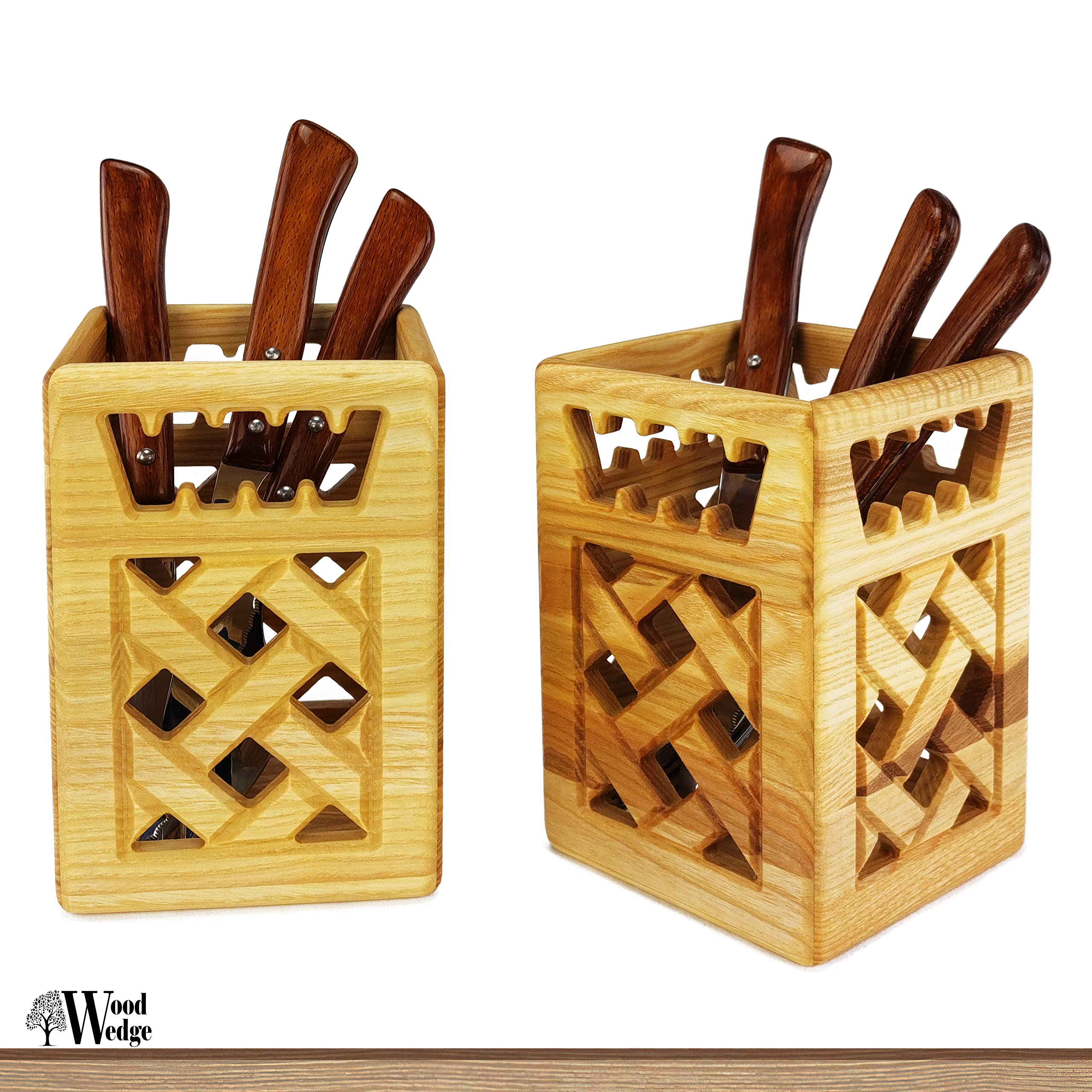 Wood Wedge Premium Utensil Holder - Image 4