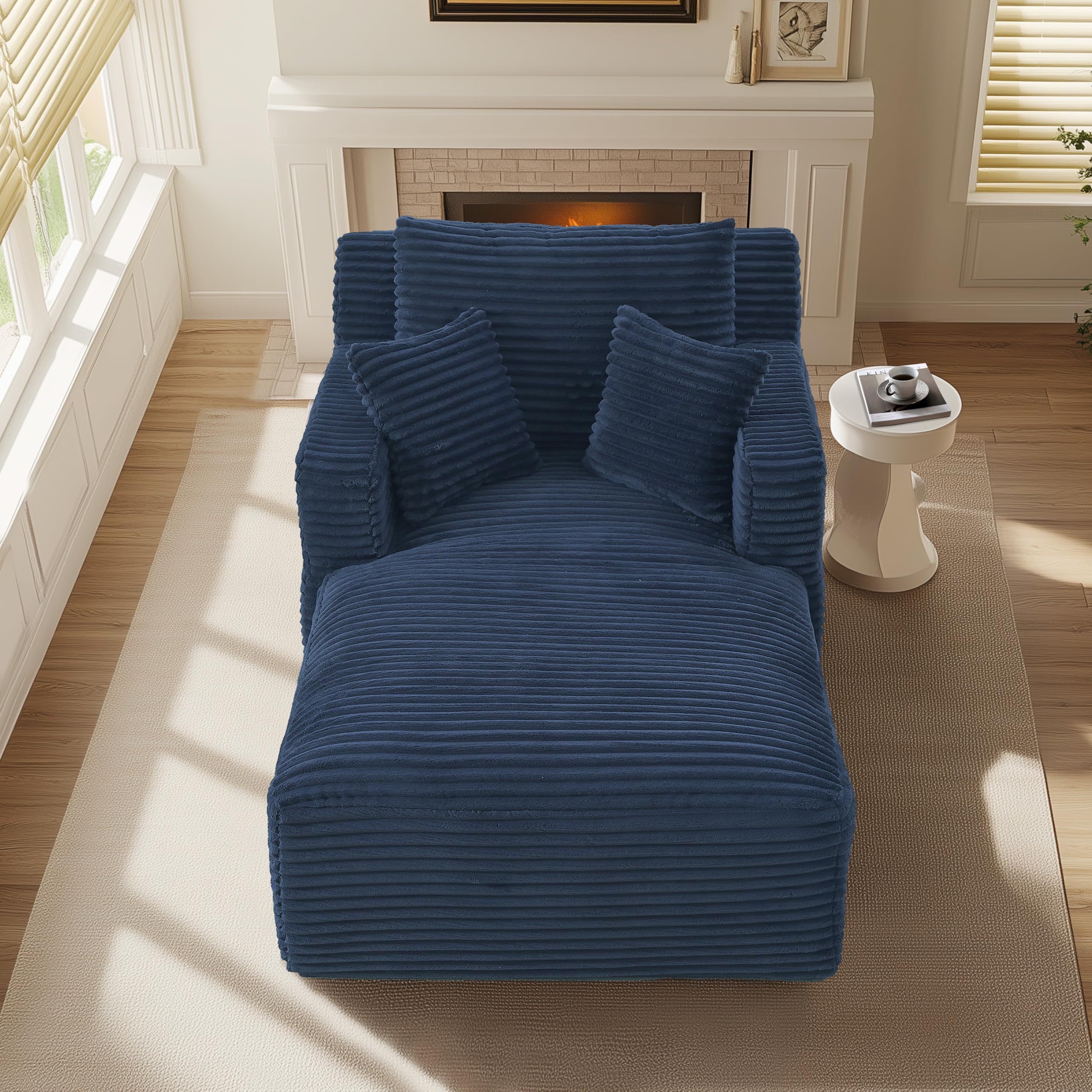 Sofa Bed with 2 Cushions – Small Couch with Spring Padding, Chaise Lounge Ultra-Soft, Compressed Sofa No Assembly Required for Guest Room & Small Rooms, 100 * 166 * 72/82cm (Blue)