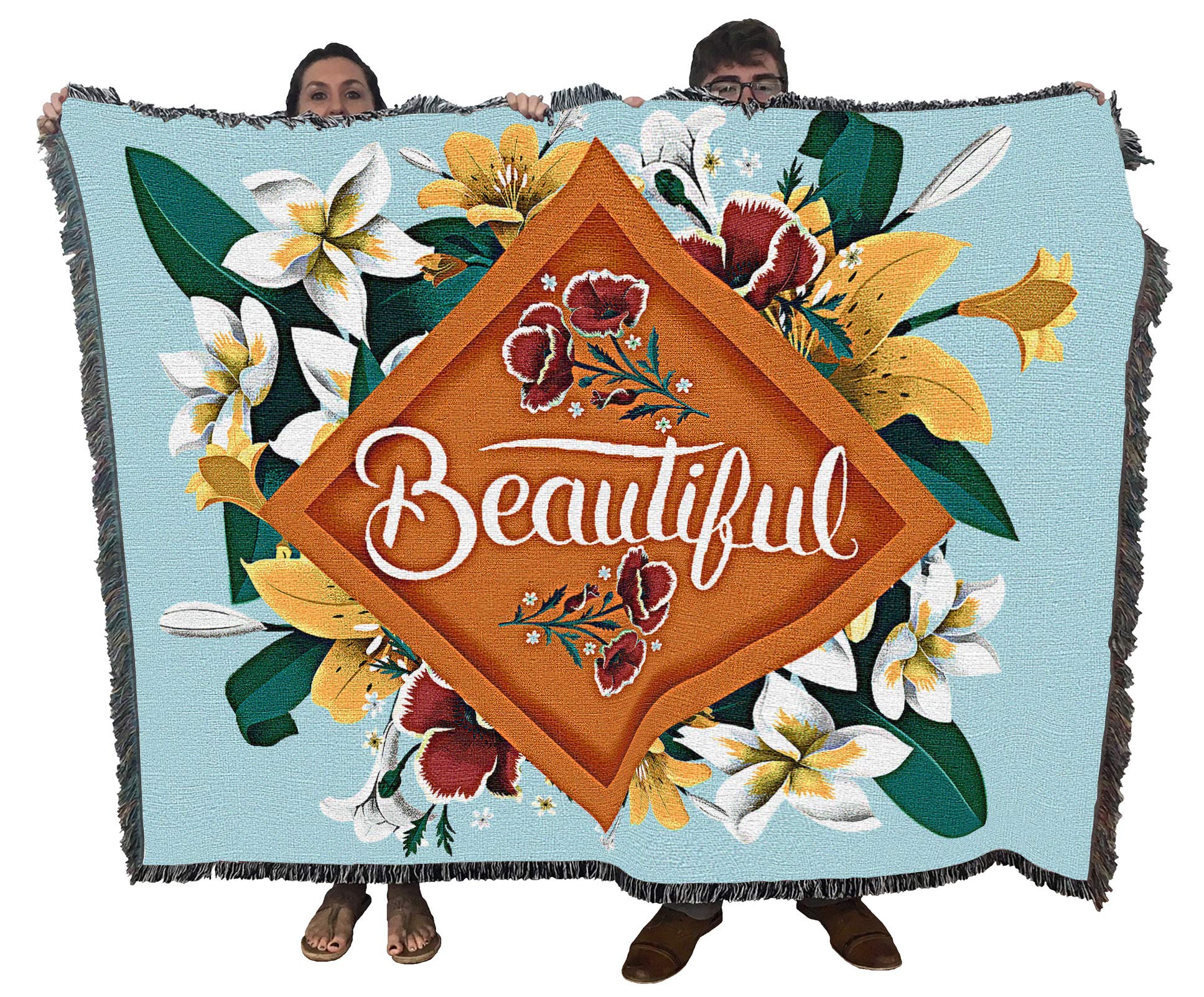 Pure Country Weavers Frida Kahlo Überwurf – Gewebte Baumwolldecke Mit Dornen & Rosen, 72 X 54 Cm