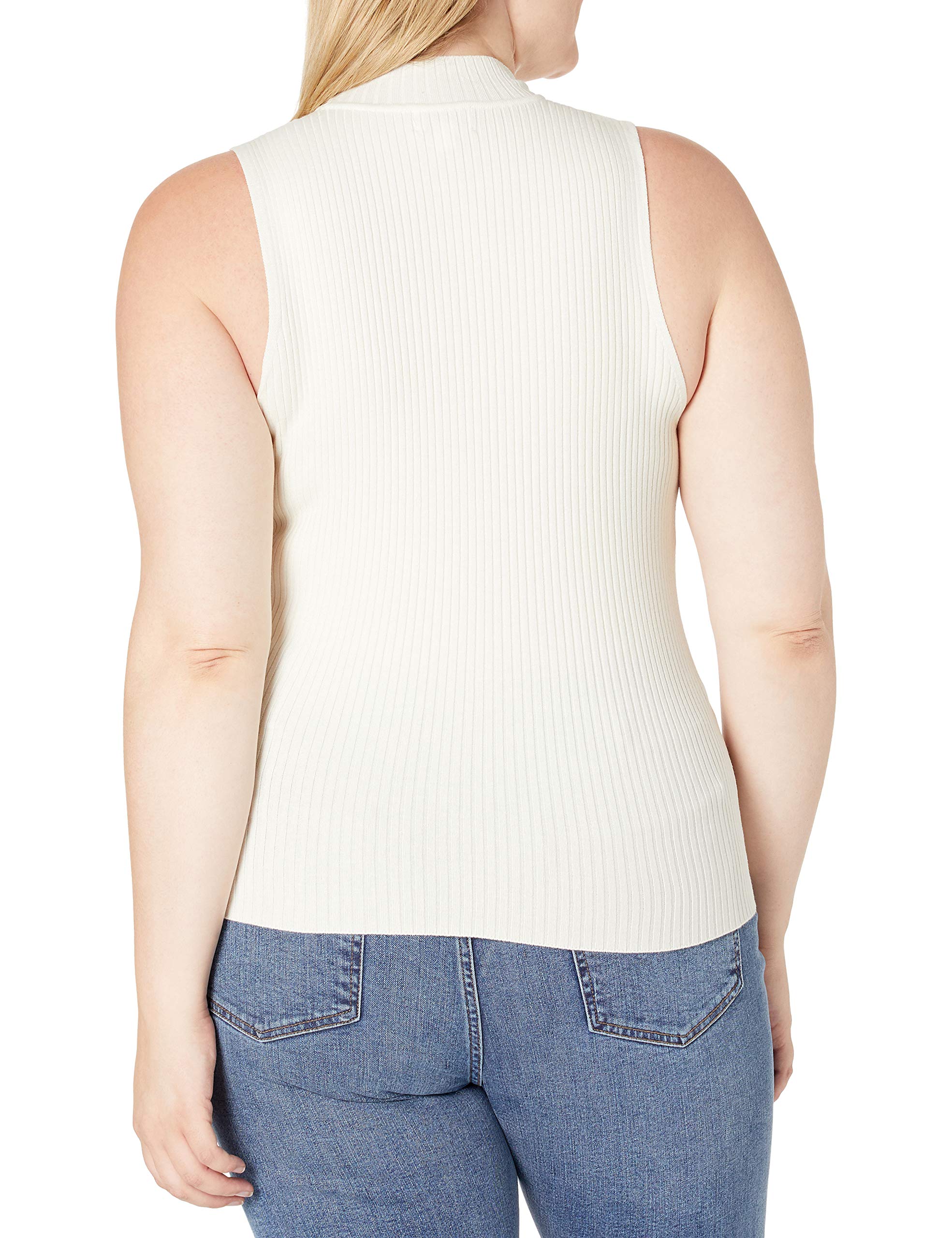The Drop Women's Karolina Sleeveless Ribbed Mock-Neck Sweater