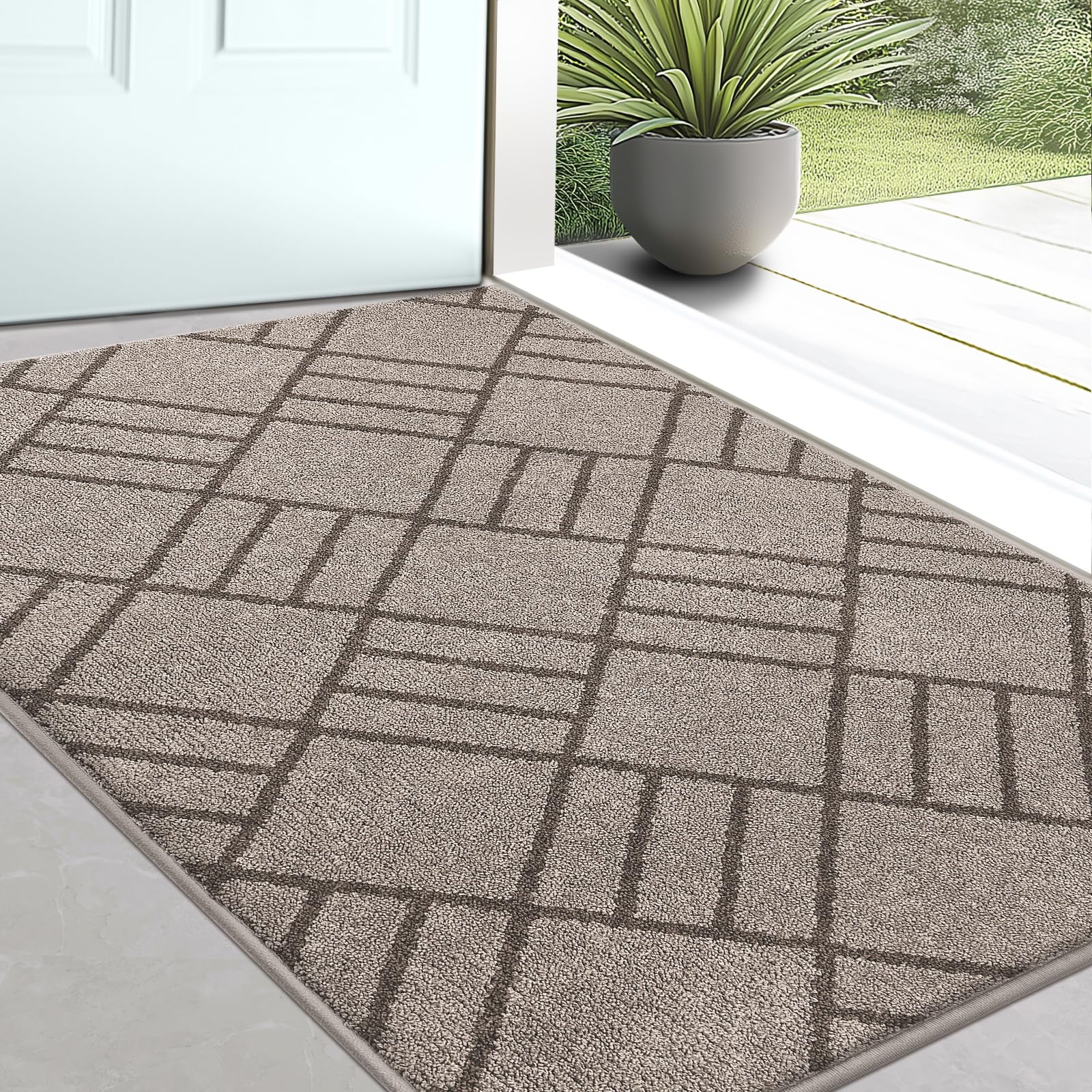 Tapis d'entrée antidérapant et absorbant pour sol et couloir