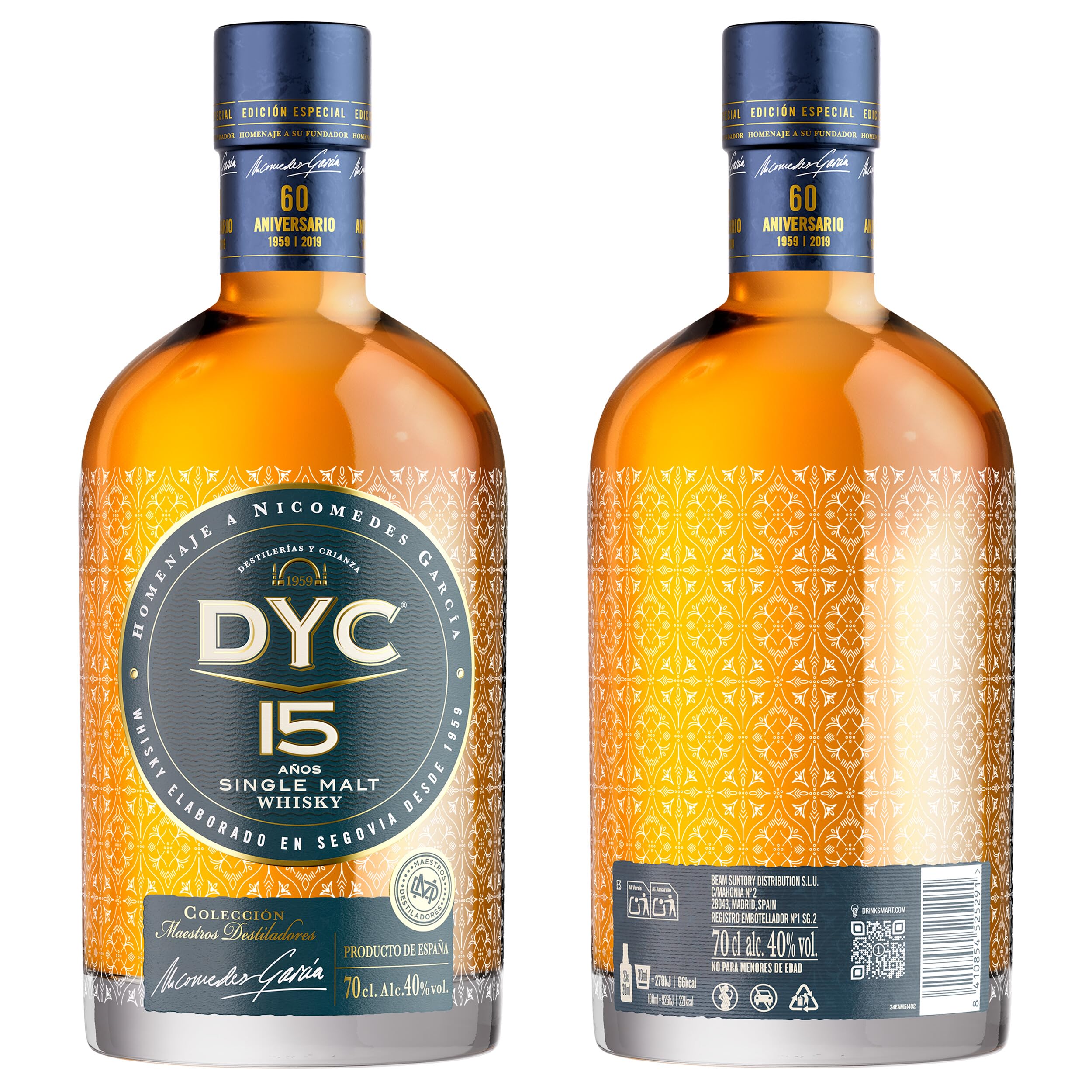 DYC 15 Años Whisky Single Malt Colección Maestros Destiladores 70cl