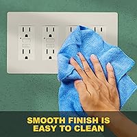 Vista 7 de Faith Placas eléctricas de pared decoradoras de 4 bandas sin tornillos, cubiertas de salida seguras para niños, 4.68 pulgadas de alto x 8.4 pulgadas