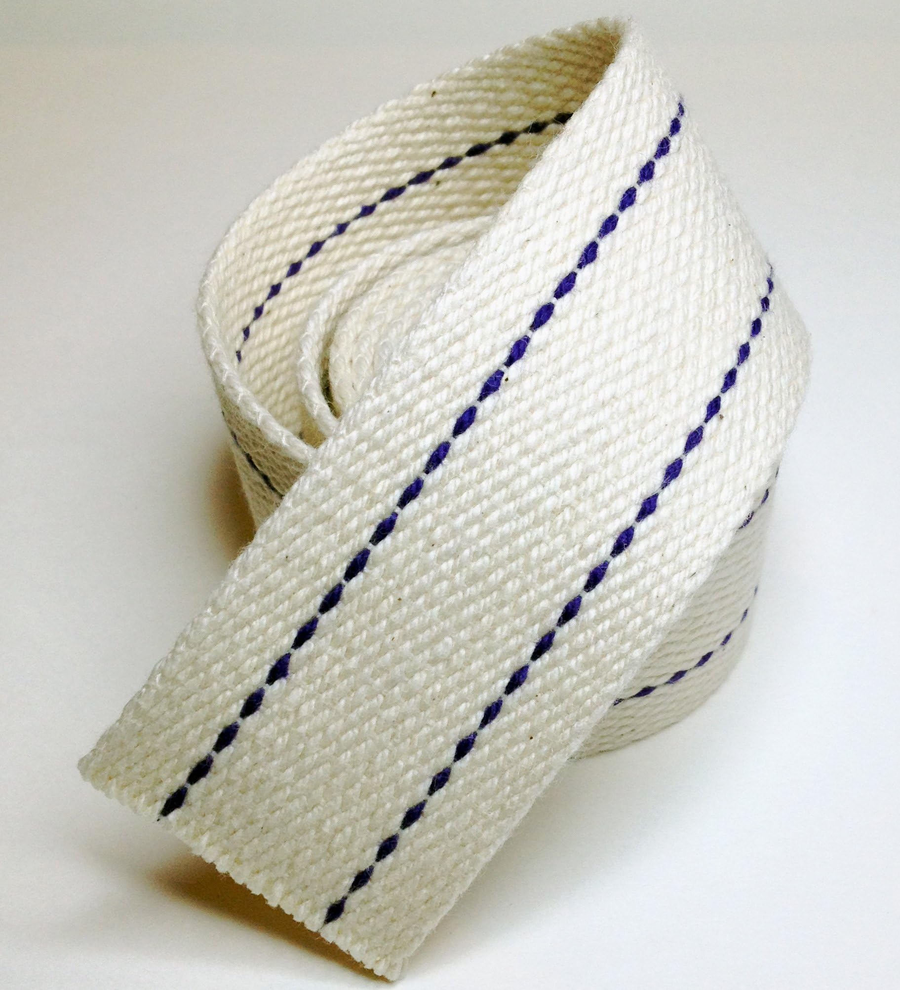 Guiding Light Oil 1 1/2" Inch Flat Cotton Oil Lantern or Oil Lamp Wick with Purple Stitch. 3 Foot Roll.