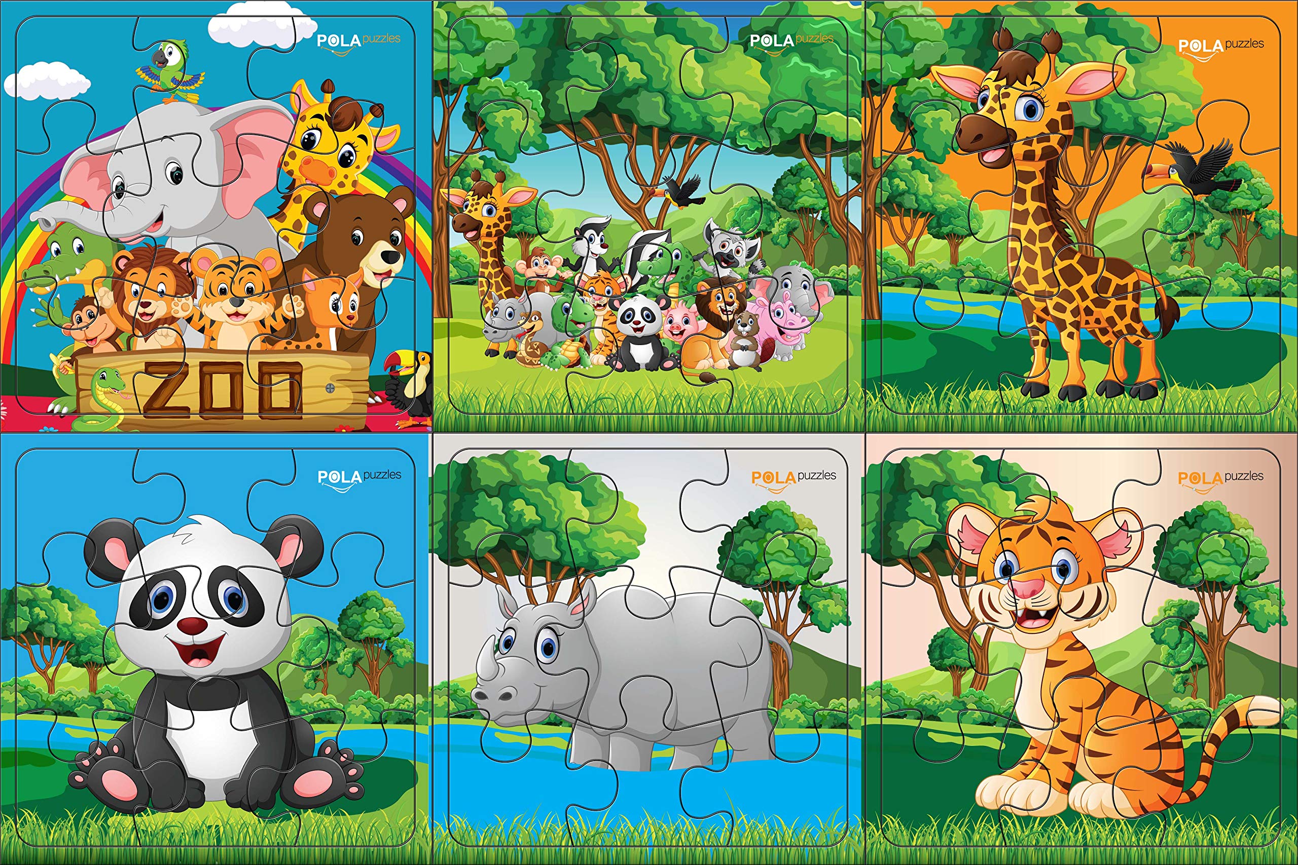 Pola Puzzles Wild Animals Set Jigsaw Puzzles for Kids Age 3 Years and Above Set of 6-9 Pieces Each Multicolour Size: 12.5 CM X 12.5 CM (B07K8C8821) Amazon Price History, Amazon Price Tracker