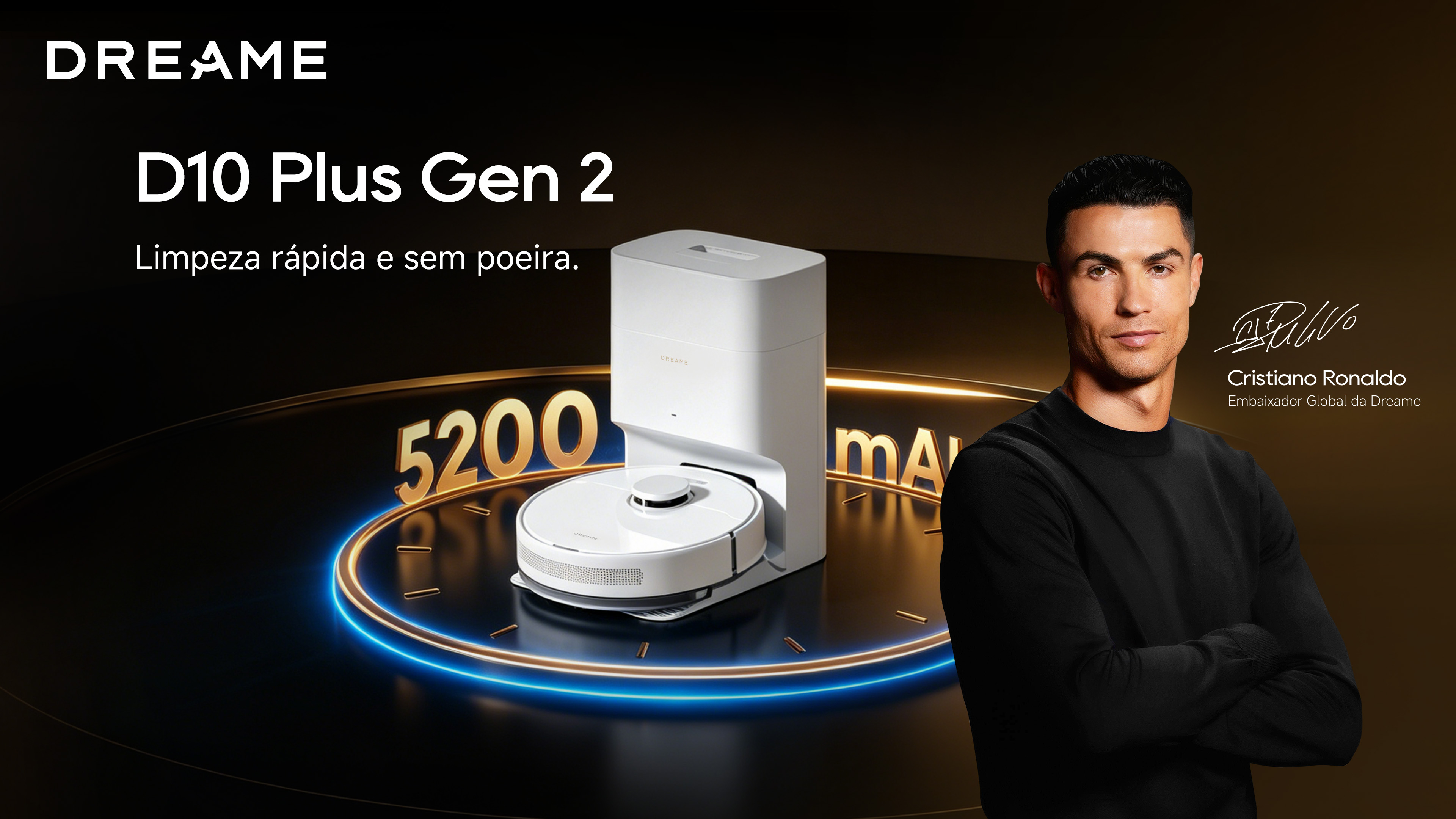 DREAME D10 Plus Gen 2 Robô Aspirador e Mopa com Base de