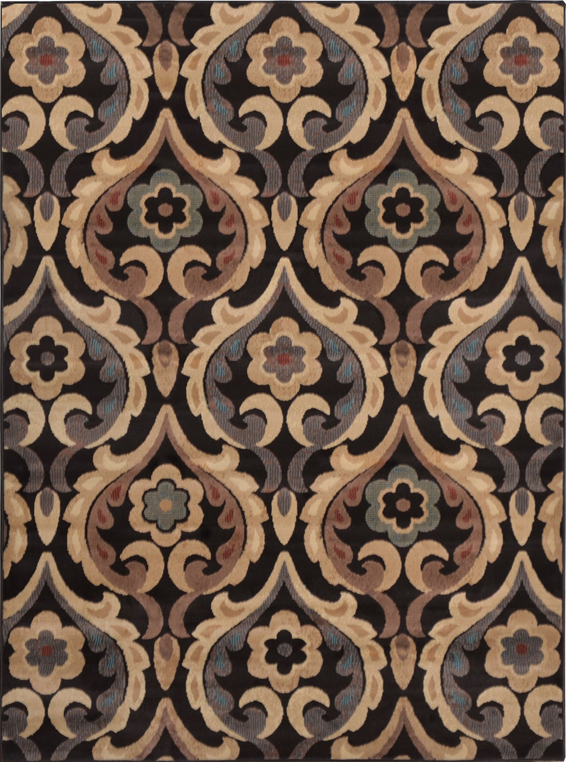 Elegant and Classic Design | Catalina Area Rug by Home Dynamix, , Brown | Sumptuous Fabric, Soft, Comfy and Durable | Fade and Stain Resistant, Easy to Clean and Care for