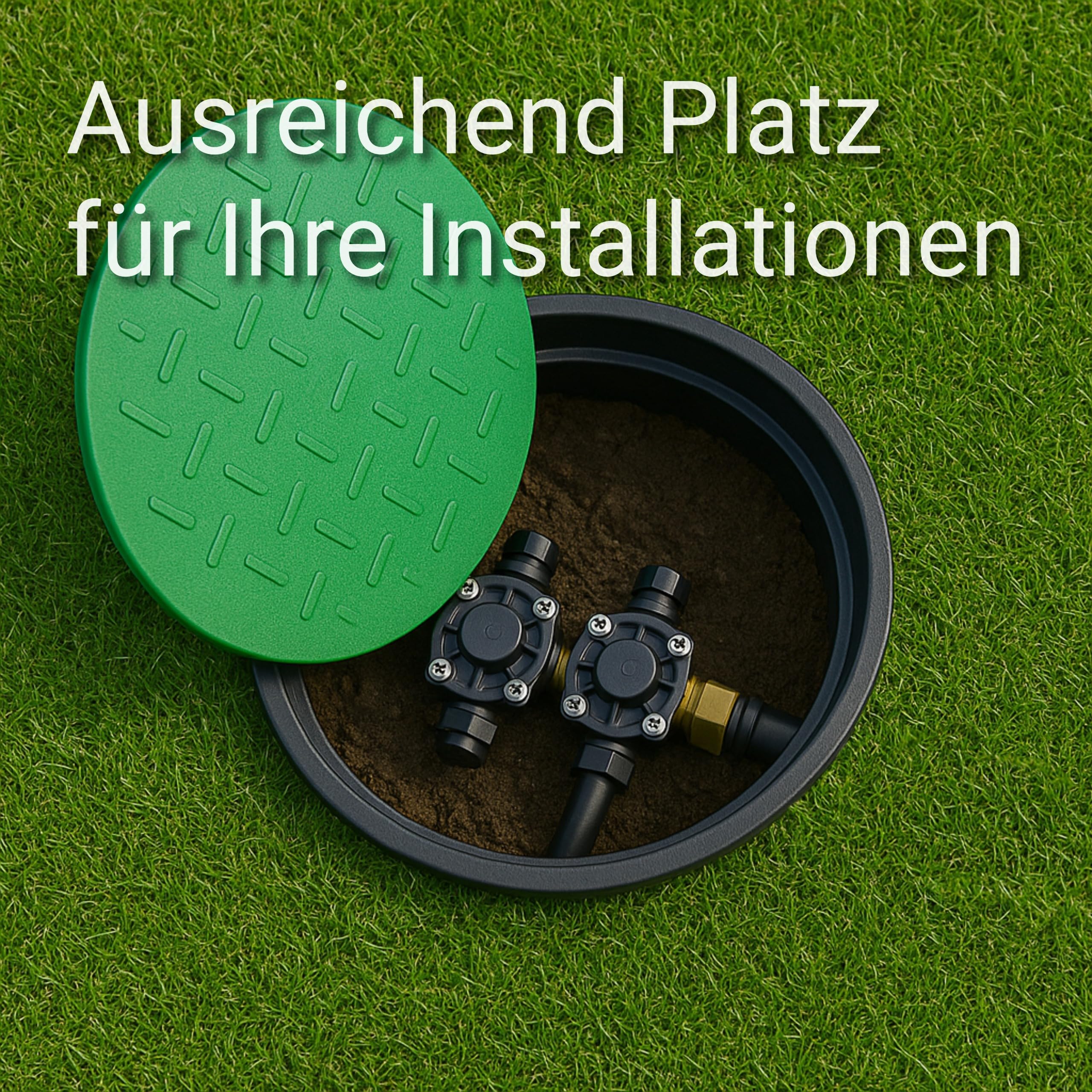 Ventilbox 310x255 mm, Bodeneinbaudose, Ventilkasten, Ventilschacht, Bewässerung-Box, Ventilbox-Rasen, Bodendose, Einbaudose, Bewässerung Garten, Box für Ventile, Trafos, Schläuche, etc. (3)