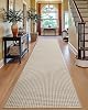DEXI Hallway Runner, 24x10 Non-Slip Rubber Backing Washable Carpet Hallways Runners, Absorbent Thin Indoor Mats for Entryway, Laundry, Patio Entrance, White and Beige