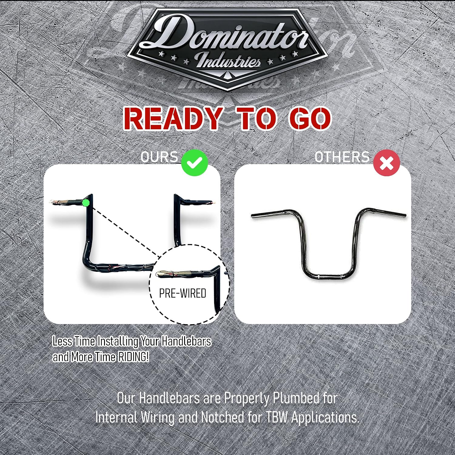 🛒 Flаѕh Sаlе Dominator Industries 1 1/4 PRE-WIRED 12 Meathook Monkey Bar Ape Hangers Handlebars for 2014-2022 Harley-Davidson Bagger Touring Electra & Street Glide, Special, Ultra Limited, low (Gloss Black)