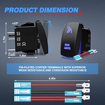 Amazon.com: MICTUNING Blue ROCK LIGHTS Rocker Switch Kit- On