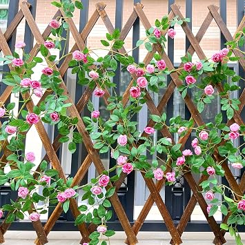 2X 6FT Fake Rose Garland, Flower Garland,Artificial Flower wild Rose Vine