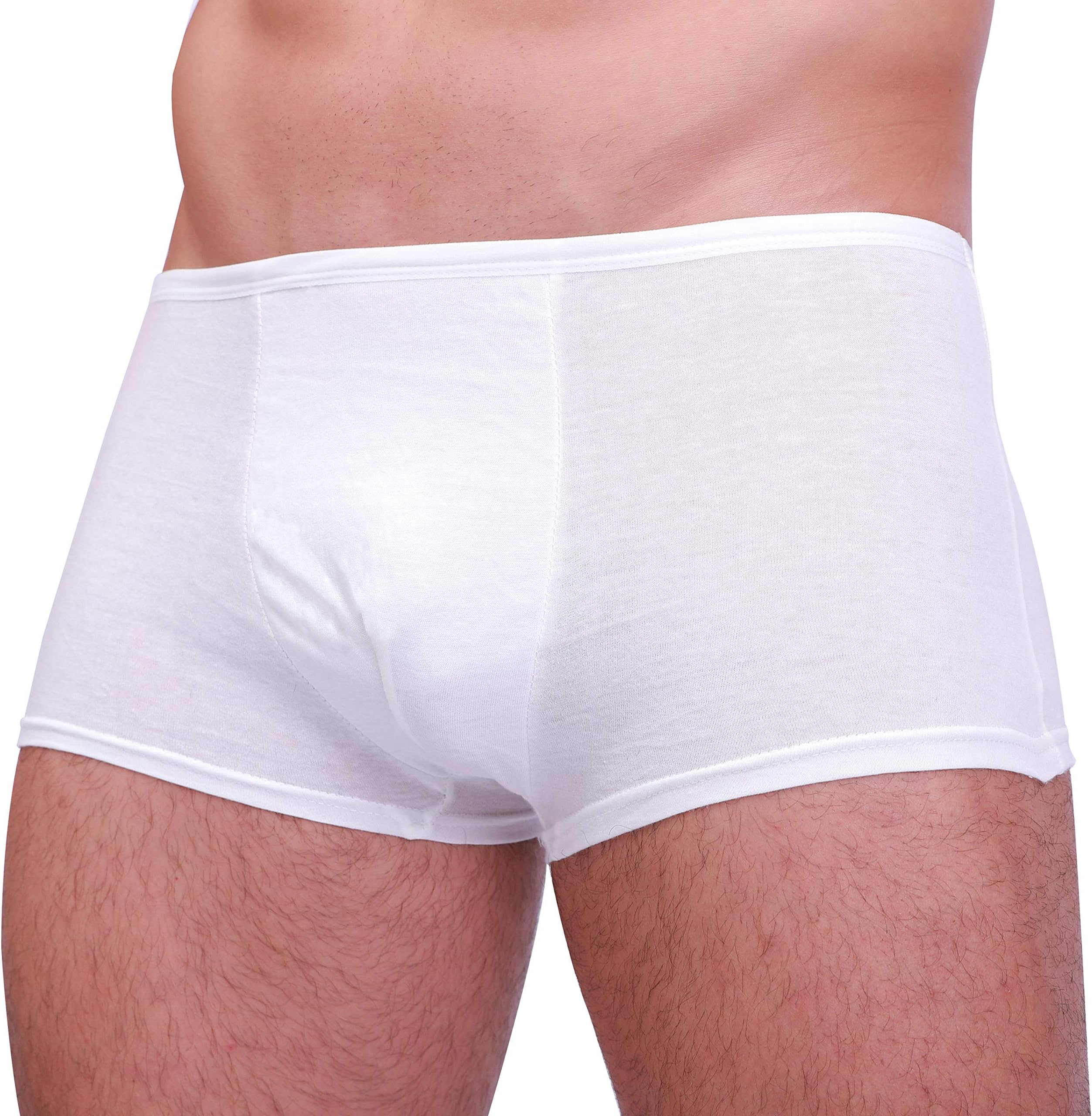 YOURUIMEIMen's disposable underwear-100% cotton underwear, white, men's underwear (2pcs) five