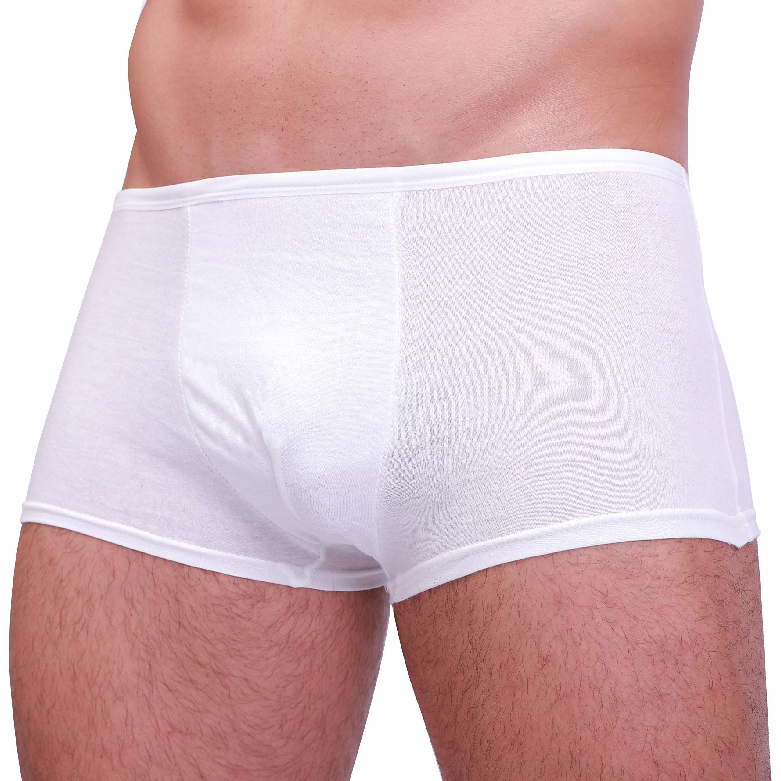 YOURUIMEIMen's disposable underwear-100% cotton underwear, white, men's underwear (2pcs) five
