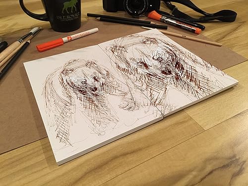 Miniatura 6 de Design Ideation Lay Flat Multi-Media Sketch Bloc de bocetos. Hoja extraíble para lápiz, tinta, marcador, carbón y acuarela. Ideal para arte, diseño