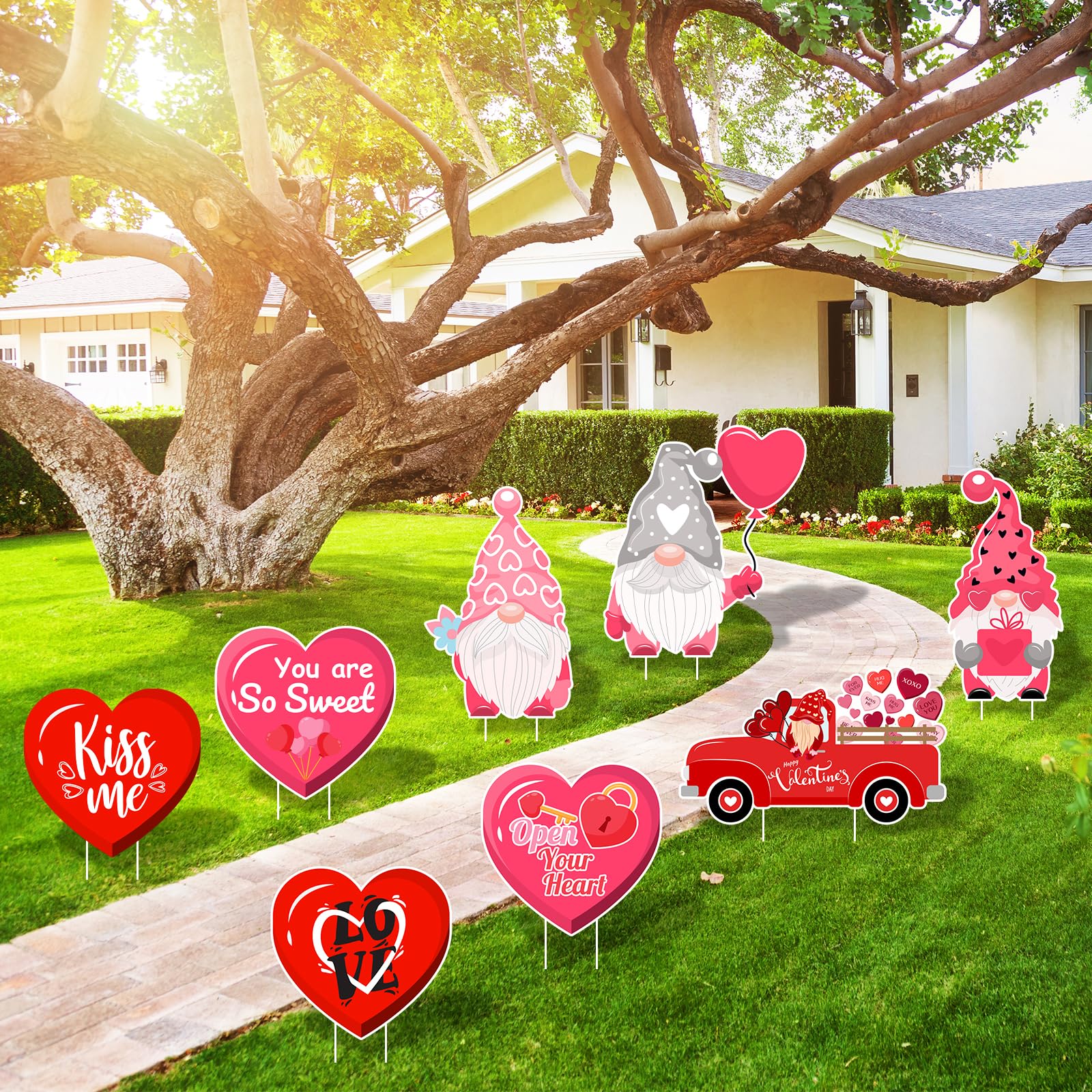 Arosche Valentinstag Türabdeckung 1,8x7,4 M – „Happy Valentine's Day“ Banner Mit Herzen Für Drinnen & Draußen